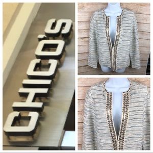 CHICOS knit sequin Jacket